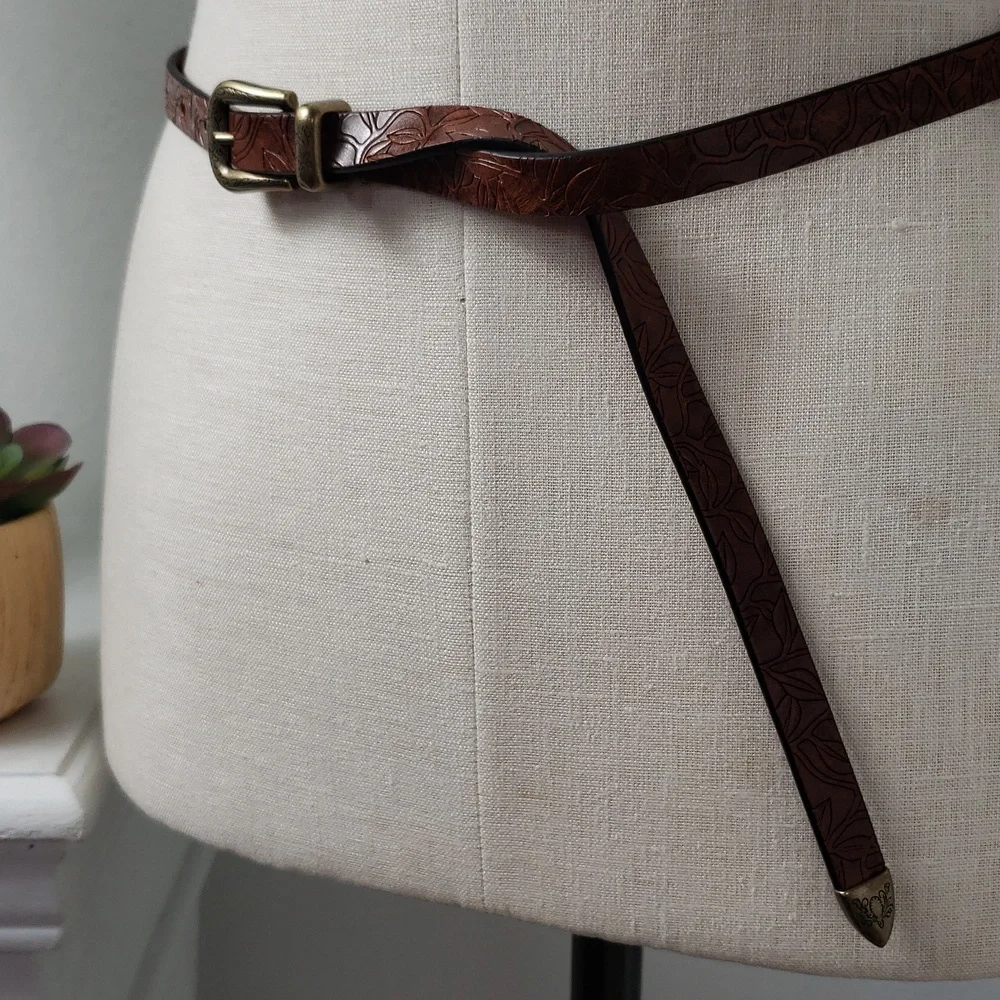 Sundance Brown Leather - Tooled Engraved w/ Bronze Southwestern Equestrian XXS